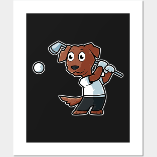 Dog Golf Player Golfer Golfing Funny Kids Boys print Posters and Art